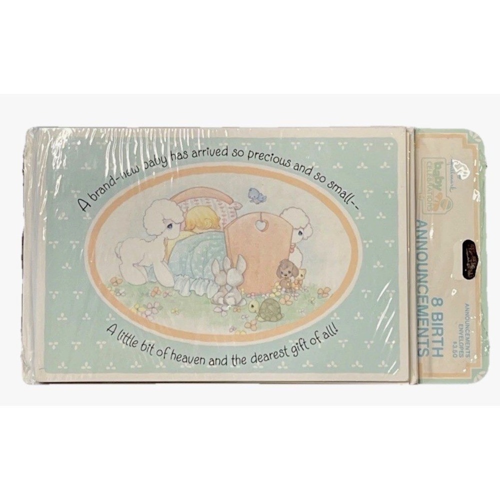 Vintage 1989 Hallmark Birth Announcements Precious Moments Our Precious Unisex